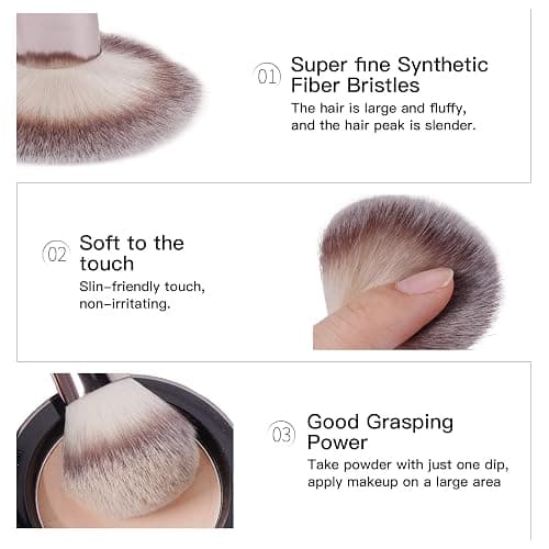 Makeup Brushes MAANGE 18 Pcs Professional Makeup Brush Set Premium Synthetic Face Kabuki Make Up Brushes Foundation Brush Blush Powder Eye Shadow Makeup Brush Set,with Bag thumbnail 4