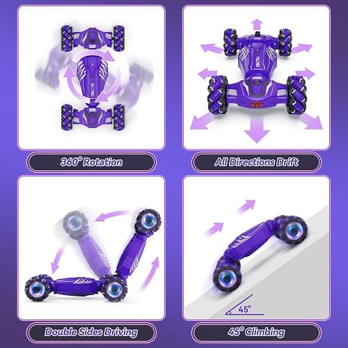 Dysaim Gesture Sensing RC Stunt Car, Toys for Boys Girls Age 6-12, 4WD Remote Control Car 360° Rotate Transform Drift RC Cars with Lights Music Fog Sprayer, 2.4Ghz Hand Control Car Birthday Xmas Gifts thumbnail 4