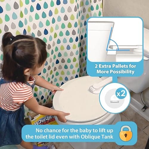 4our Kiddies Baby Toilet Lock (2 Pack) for Child Safety, Baby Proof Toilet Seat Lock with 2 Extra Pallet Fit for Most Standard Toilet, Easy Intallation Toilet Lid Lock with 2 Extra 3M Adhesive thumbnail 3