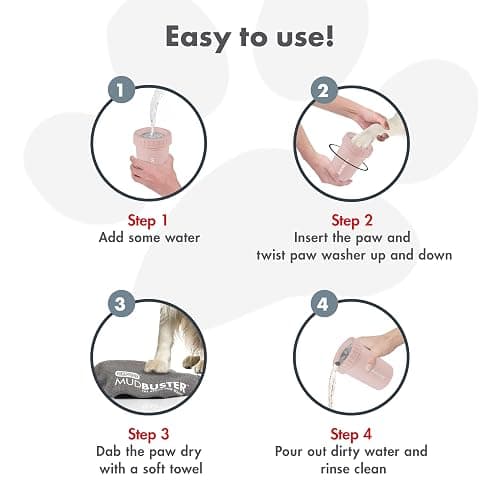 Dexas MudBuster Medium Dog Paw Cleaner, Blush, Fits 1.5"-2.5" Wide Paws, Gentle Silicone Bristles for Quick, Easy Cleaning thumbnail 4