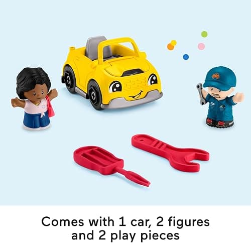 Fisher-Price Little People Toddler Toy Light-Up Learning Garage Playset with Smart Stages, Car & Ramp for Pretend Play Kids Ages 1+ Years thumbnail 5