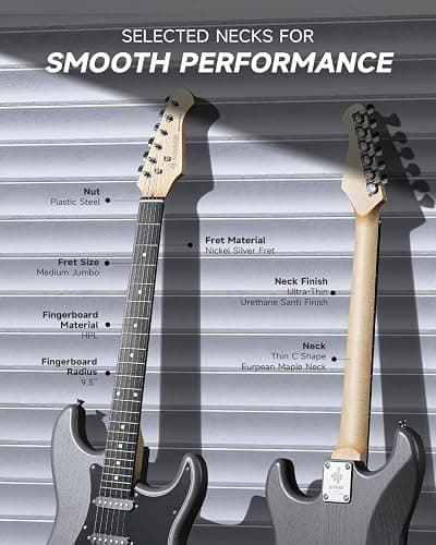 DONNER DST-80 Electric Guitar 39” Beginner Electric Guitar Kit with Amp, Classic SSS Pickup Complete with Gig Bag, Tuner, Capo, Strap, Picks, and Free Online Lessons thumbnail 4