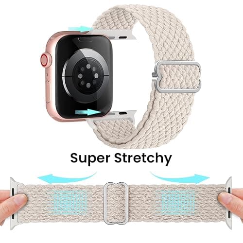Delidigi Stretchy Bands Compatible for Apple Watch Band Women 40mm 38mm 41mm 42mm 44mm 45mm 46mm 49mm, Nylon Braided Straps for iWatch Series 11 10 9 8 7 6 SE 5 4 3 Ultra 3 2 1 thumbnail 5