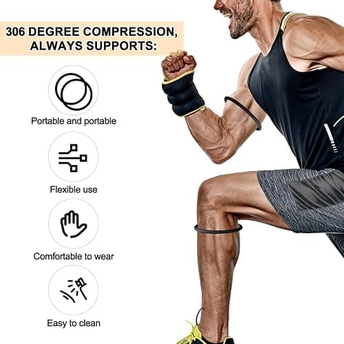 Lyreh 4 Pcs Patellar Tendon Support Strap, Silicone Knee Band Flexible Patella Knee Strap Patellar Tendon Knee Strap Brace for Running Basketball Sports Men Women Fixed Knee Stabilization thumbnail 3