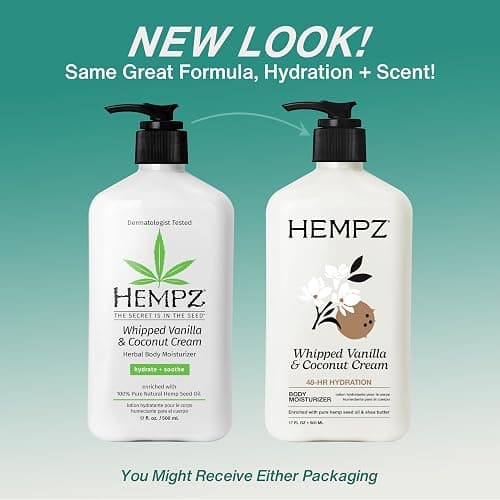 Hempz Whipped Vanilla & Coconut Cream Moisturizing Body Lotion - 17 Fl Oz | Pure Hemp Seed Oil for Dryness, Shea Butter & Coconut Oil, 48-Hour Hydration, Vegan & Cruelty-Free, Paraben-Free thumbnail 3