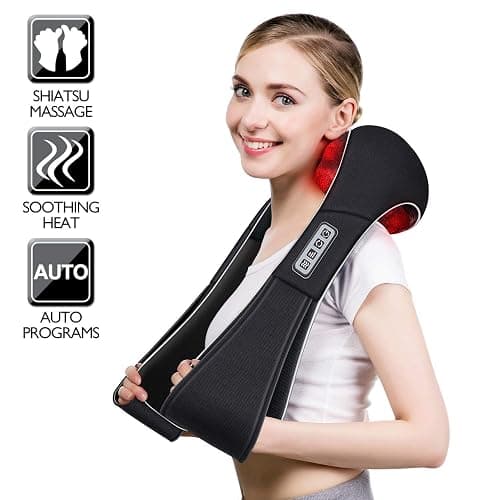 VIKTOR JURGEN Christmas Gifts for Women & Men, Shiatsu Neck and Shoulder Massager with Heat Deep Tissue Kneading Sports Recovery Massagers for Back, Foot, Relaxation Gifts for Wife, Husband, Him, Her thumbnail 5