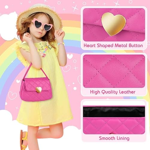 Kids Play Purse for Little Girls Toddlers, Toy Purse with Accessories, Wallet, Fake Phone, Fake Makeup Toys & Play Jewelry, Toddler Pretend Play Toys for Girls, Little Girl Gifts Age 3 4 5 6 Year Old thumbnail 2