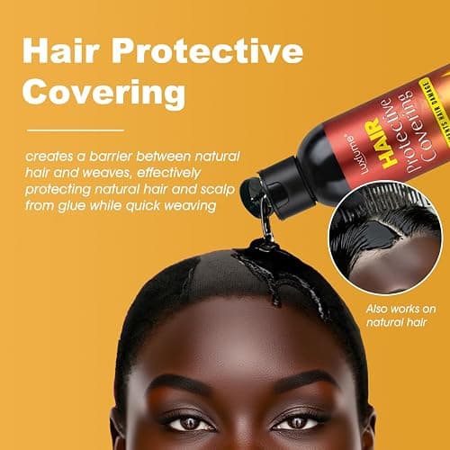 Luxfume Quick Weave Protective Shield, Weave Glue for Quick Dry, Hair Protective Liquid Cap for Hair and Scalp Protection, Easy to Apply and Comfortable (6.oz,Black) thumbnail 4