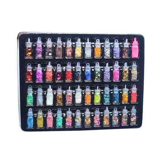 Slime Kits, 48 Colors DIY Slime Accessories Sequins/Glitter Filling Slime Plush Toys Slime DIY Kit Gift Box Filled Glass Bottle DIY Doll Stuffed Crafts Decoration - Image 1