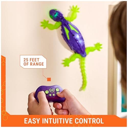 HEX Bots Glow-in-The-Dark Gecko with Official Wall Climber Technology, Rechargeable Remote Control Robot Kids Toys, Prank Toys for Boys & Girls Ages 4 & Up thumbnail 4