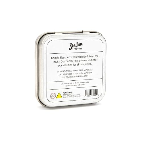 Stellar Factory Googly Eyes: Emergency Use Adhesive Eyeballs in Giftable Steel Tin - 150 pcs, 3 Sizes thumbnail 5