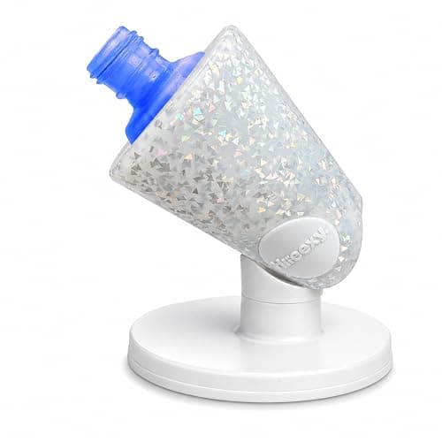 Tweexy Hinge Untippable Anti-Spill Nail Polish Holder | Smartgrip Suction Stand, Tilted for Fingernail Painting & Nail Art (Silver Sparkle) - Image 1