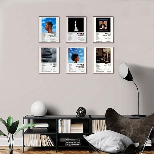 FAXIULANS Drake Poster A Set of 6 Canvas Posters Canvas Print Wall Art Signed Limited Posters Album Cover Poster Family Decorative Painting Wall Art Canvas Posters Hanging Poster Gifts thumbnail 5