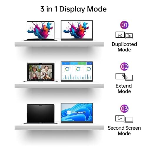 Yxk Portable Monitor 15.6 Inch 1080P USB-C HDMI Ultra-Slim Travel Monitor with Kickstand, for Laptop, PC, Mac Phone, PS, Xbox, Swich IPS Ultra-Thin Zero Frame Gaming thumbnail 6