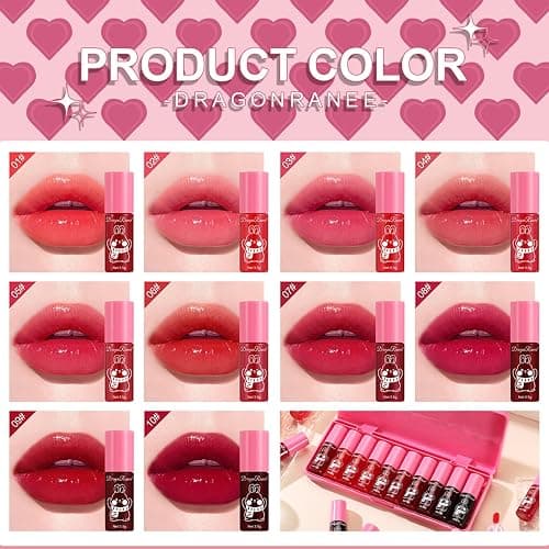 10 Colors Lip Tint Stain Set,Korean Lip Gloss,Watery Lip Stain Mini Liquid Lipstick Waterproof,Moisturizing Lip Stain Set Multi-Use Lip and Cheek Tint,Non-Stick Cup,Lightweight,Vivid Color Lip Makeup thumbnail 4