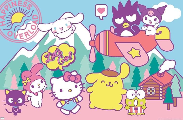 Trends International Hello Kitty and Friends - Happiness Overload Wall Poster, Bedroom - Image 1