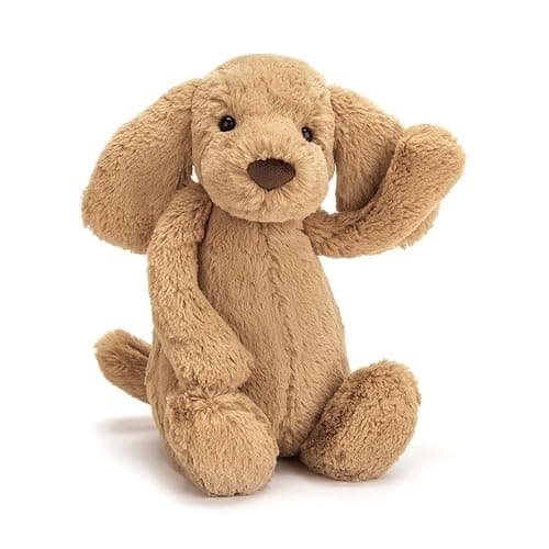 Jellycat Bashful Toffee Puppy Stuffed Animal, Medium 12 inches - Dogs and Puppies Plush Toy - Classic Children's Gift thumbnail 3