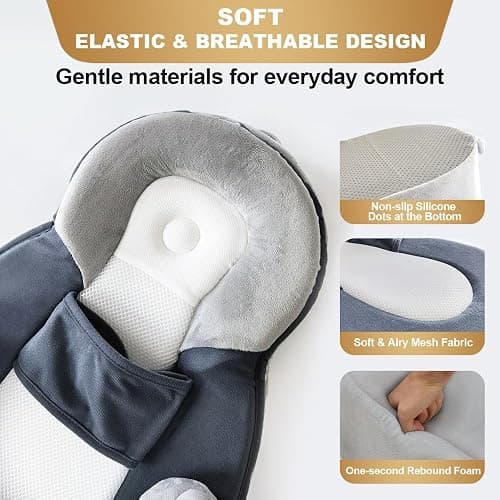 LOVE MAGE Baby Feeding Pillow, Anti Overflow Breast Feeding Pillow, Baby Lounger & Tummy Time Mat, Detachable Design thumbnail 4