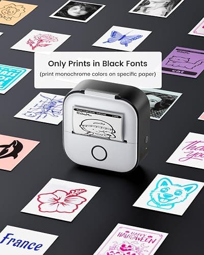 Memoking Mini Printer - Sticker Printer T02 Portable Thermal Inkless Sticker Maker Machine, Bluetooth Pocket Labeler for Study Graphics, Anatomical Diagrams, Photos, Receipts, DIY,Gift thumbnail 6