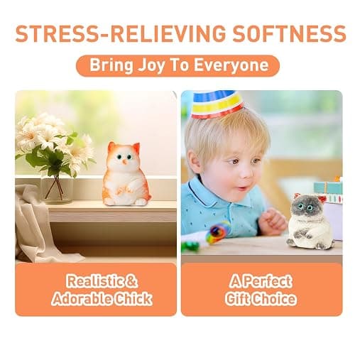 2 Pack Cat Squishy Squeeze Toys, Stress Relief Squishies for Kids Party Favors, Furry Cat Toys Squishy Funny Fidget Toys Novelty Things Suitable for Adults Kids thumbnail 5