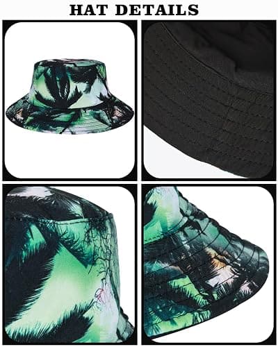TUNEVUSE Little & Big Boys Hawaiian Button Down Shirts and Short Sets with Bucket Hat Summer Outfits Printed Kids Cabana Set thumbnail 5