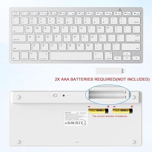 OMOTON Bluetooth Keyboard Compatible with iPad A16 11th 10th Generation, iPad 10.2 (9th/8th/7th), iPad Pro 13/12.9/11 inch, iPad Air/Mini and More iOS Devices, White thumbnail 5