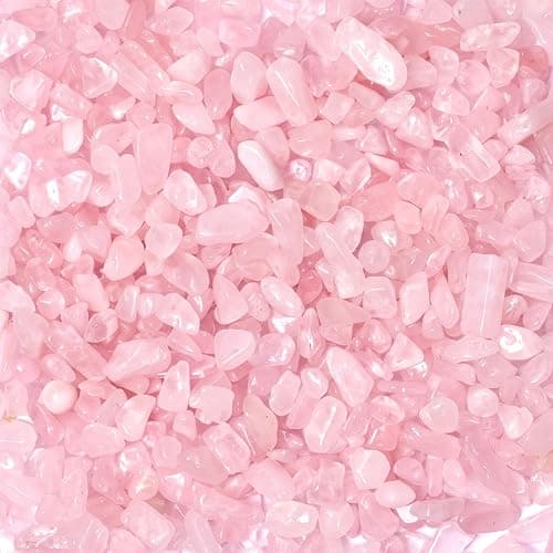JOHOUSE Rose Quartz Crystals, 1LB Pink Crushed Rose Quartz Chips Bulk | Assorted Succulent Rocks, Plant Gravels, Aquarium Fish Tank Gravel, Vase Filler - Image 1