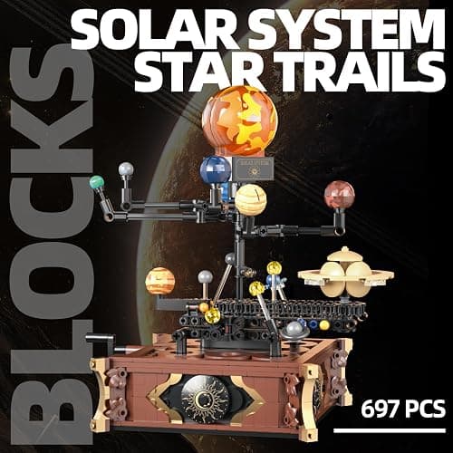 APENGBAOL Solar System Mini Building Sets with Light,Rotatable Space Exploration Building Toys, Educational Toy Gifts for Boys Girls(697PCS) thumbnail 5