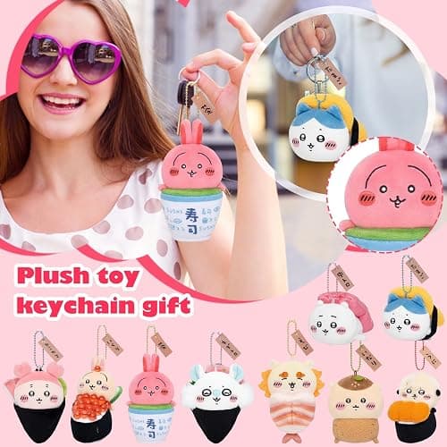 4.7 Inch Chikawa Plush Keychain, Soft Stuffed Figure Plushie Backpack Pendant Home Decor for Fans - #I thumbnail 3