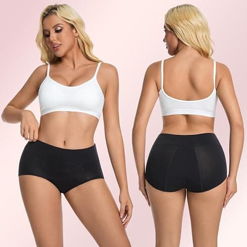 Chicloop Period Underwear for Women Heavy Flow, Extra High Waist Strong Absorbency Leakproof Postpartum Menstrual Panty Brief thumbnail 2