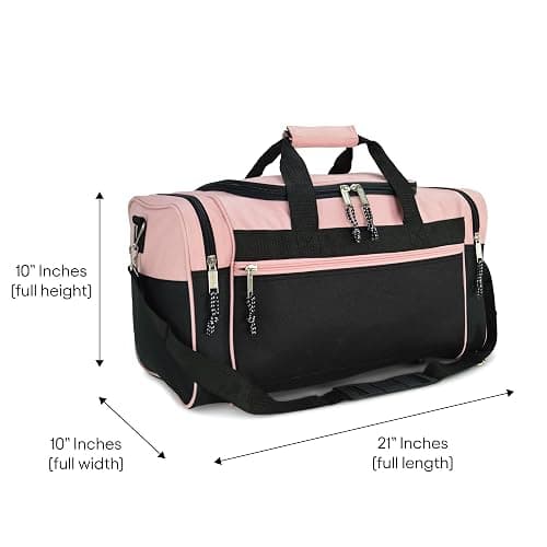 DALIX 21" Blank Sports Duffle Bag Gym Bag Travel Duffel with Adjustable Strap in Pink thumbnail 2