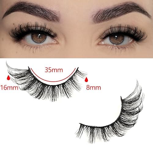 FARRED Cat Eye Lashes Natural Fox Eyelashes D Curl Wispy False Lash Strips Volume Cateye Fake Eyelash Medium Length Russian Strip Lashes Natural Look Full Pestañas Sets for MUA and Beginners Makeup thumbnail 2