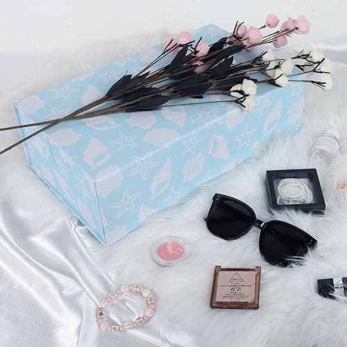 LFBOX Blue Ocean Theme Gift Box with Magnetic Lids 1 Pack | Large Bridesmaid Proposal Boxes 13.8x8.3x4.4 in, Rectangle Wedding Decorative Storage Box thumbnail 7