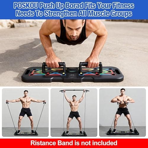 POSKOU Push Up Board Home Exercise Workout Fitness Gym Equipment Strength Training Press up Board thumbnail 7