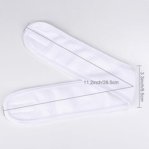Whaline Spa Facial Headband Head Wrap Terry Cloth Headband 4 Counts Stretch Towel for Bath, Makeup and Sport (White) thumbnail 2