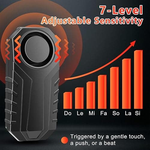 EGIZPY Bike Alarms,Bike Alarm Anti Theft, Bicycle Alarms with Remote,113dB Super Loud Bicycle Vibration Motion Sensor Siren Anti Theft Security System IP65 Waterproof thumbnail 3