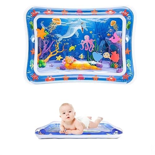 Zenovate Tapis Eau Bebe Eveil, Tummy Time Tapis d'eau Bébé Gonflable, Tapis Sensoriel Bébé pour tout-petits, Cadeau Bebe Jouet Bebe 3 6 9 12 Mois - Image 1