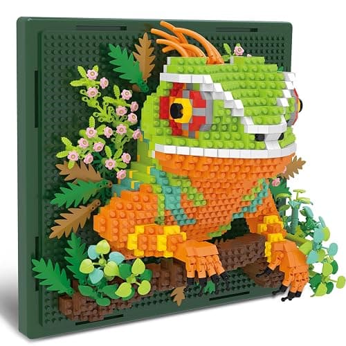 BseSparklion Chameleon Animal 3D Wall Art Micro Mini Building Blocks Set, Unique Home Wall Decor or Table Display, No Compatible with Lego, Ideal Gift Toy for Adults & Boys Girls 14+ (1376 PCS) - Image 1