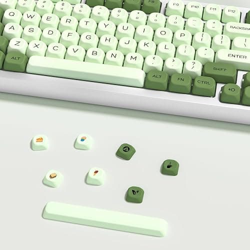 YMKPVR KBDiy Matcha KOA Profile Keycaps 60 75 100 Percent,Dye-Sublimation PBT Green Cute Custom Keyboard Keycap,143 Key Cap Set for Cherry Gateron MX Switches Mechanical Keyboards thumbnail 4