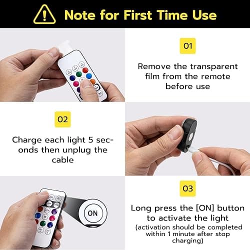 Mcbazel 4 x Wireless Remote Control LED Strobe Lights, Wireless led Light car, Ambient Light with Brightness Control, 7 Colors USB Charging LED Lights Kit for Car, Motorcycle, Bike thumbnail 5