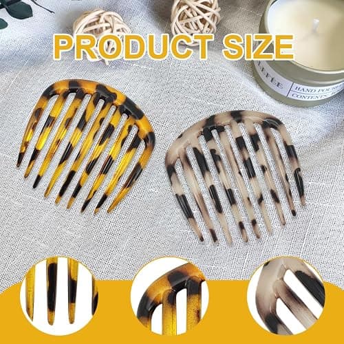 RAMGLYO 2 pcs Peigne à Cheveux French Side Combs en Plastique Peignes enfichables Twist Peigne français Pinces à Cheveux avec des Dents pour Les Accessoires de Cheveux des Femmes Filles (Small) thumbnail 2