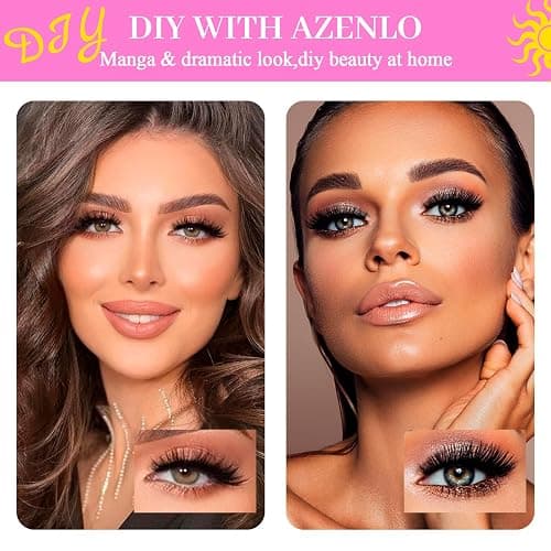 Azenlo Lash Extensions 40D+60D Cluster 240pcs DIY Lash Clusters 10-16mm Eyelash Clusters Individual Think Band Lash Kit (40D+60D Kit) thumbnail 2