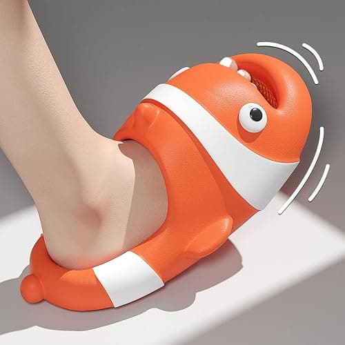 Clownfish Slippers Non-Slip Massage Cute Fish Sandale for Women Men Indoor Slippers Outdoor Beach Pool thumbnail 2