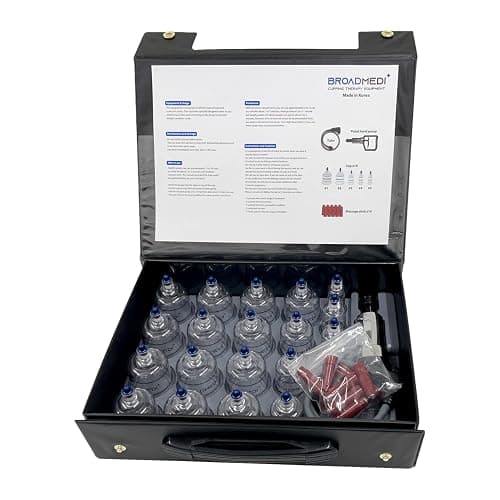 BROADMEDI+ Premium Cupping Therapy 19 Cups Set, Including Pump Handle, Extension Tube, Massage Sticks, Made in Korea thumbnail 6