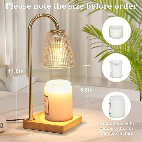 Fenmzee Candle Warmer Lamp with Timer - Inline Control, 4 Way Dimmer, Wax melt Warmer with 2 Blubs thumbnail 2