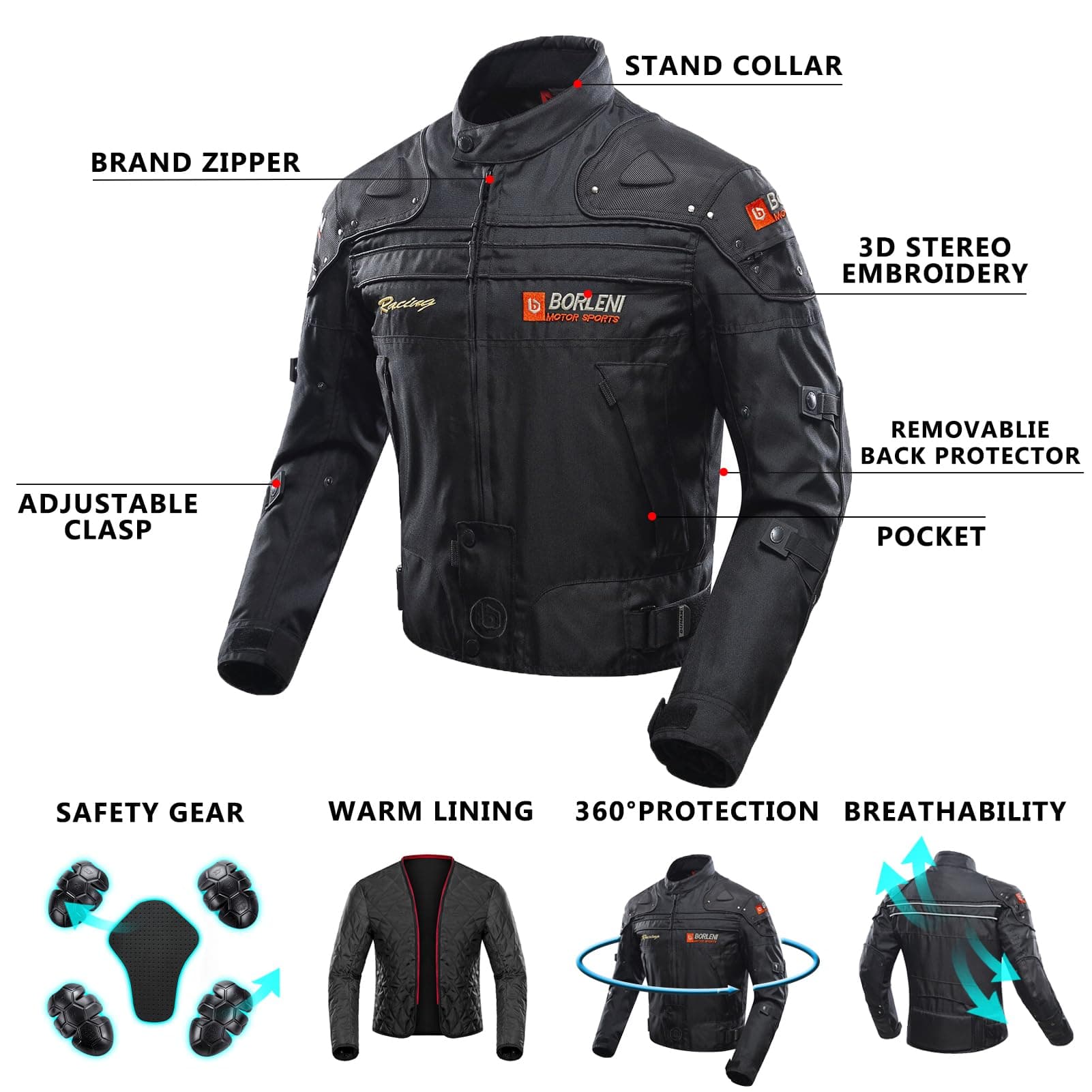 BORLENI Motorcycle Jacket thumbnail 4