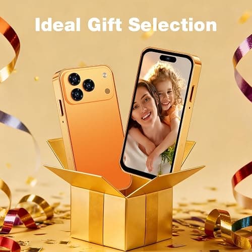 Pdfbenli Mini Phone for Kids,Unlocked Kid Phone,4.0 inch HD Touch Screen,3GB+32GB,4G,Dual SIM,Face ID,Android 10.0,GPS,Kids Smart Phone (Orange) thumbnail 9