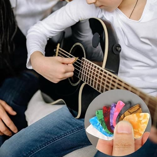 21 Packs Guitar Picks With Organizer Box Bass Picks Thin, Medium & Heavy 3 Different Thickness For Electric Acoustic Guitars Ukulele Bass, Guitar Gifts For Men Women Players - 21 thumbnail 3