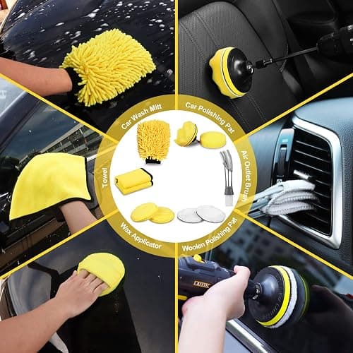 TTRCB 27Pcs Car Detailing Kit, Car Detailing Brush Set, Auto Detailing Drill Brush Set, Car Detailing Brushes, Car Wash Kit, Car Accessories, Car Cleaning Tools Kit for Interior, Exterior, Wheels thumbnail 6