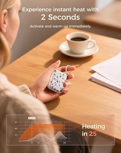 OCOOPA Hand Warmers Rechargeable, Smart Temp Control 7H*2 Long Safe Heat, Ultra Slim, Pocket-Size Design That Fits Gloves, Gifts for Women, Outdoor, Office, Commute (UT5 Nano) thumbnail 3